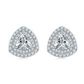 Luxurious Soleste Halo 0.5 Carat Triangle Moissanite Studs Earrings