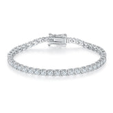 Classical Tennis Chain Ox Head Prong Moissanite Bracelets