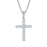 Classical Crucifix 5.0mm Moissanite Silver Necklace
