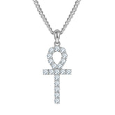 Fashion Crucifix 3.0mm Moissanite Silver Necklace