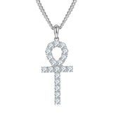 Fashion Crucifix 4.0mm Moissanite Silver Necklace