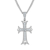 Vintage Crucifix 5.0mm Moissanite Silver Necklace