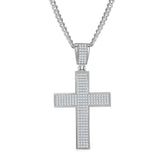Luxurious Classical Crucifix Small Round Cut Moissanite Necklace