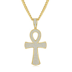 Luxurious Fashion Crucifix Small Round Cut Moissanite Necklace