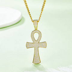 Luxurious Fashion Crucifix Small Round Cut Moissanite Necklace