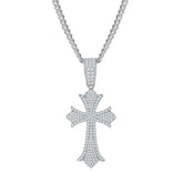 Luxurious Vintage Crucifix Small Round Cut Moissanite Necklace