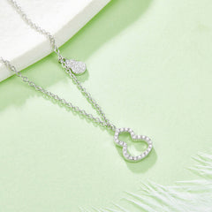 Two Small Gourd Moissanite Silver Necklace