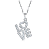 LOVE Letter Moissanite Silver Necklace