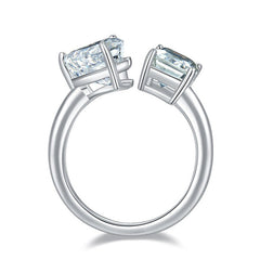 2.0 Carat Heart Shape and Rectangle Moissanite Ring