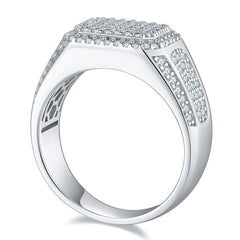 Luxury Rectangle 1.2 Carat Moissanite Silver Ring