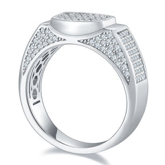 Unique Arc Rectangle 0.95 Carat Moissanite Silver Ring