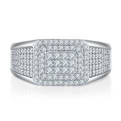 Vintage Rectangle 0.84 Carat Moissanite Silver Ring