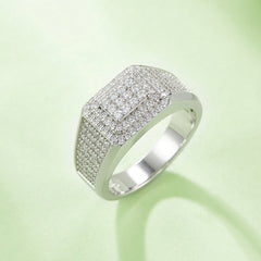 Vintage Rectangle 0.84 Carat Moissanite Silver Ring