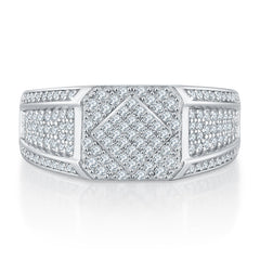 Luxury Rhombus 0.94 Carat Moissanite Silver Ring