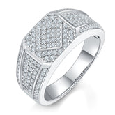 Luxury Rhombus 0.94 Carat Moissanite Silver Ring