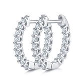 Double Half Row 0.45 Carat Moissanite Hoop Earrings