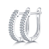 U Shape Double Half Row 0.28 Carat Moissanite Hoop Earrings