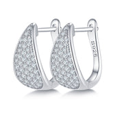 U Shape Half Five Row 0.57 Carat Moissanite Hoop Earrings