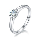 Solitaire 0.5 Carat Round Cut Moissanite Engagement Ring