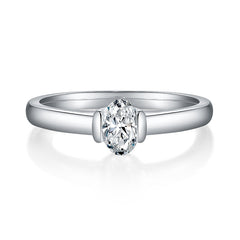 Solitaire 0.5 Carat Oval Cut Moissanite Engagement Ring