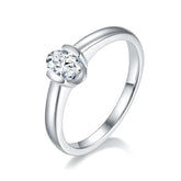 Solitaire 0.5 Carat Oval Cut Moissanite Engagement Ring