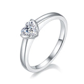 Solitaire 0.5 Carat Heart Shape Moissanite Engagement Ring