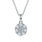 Circular Flower Core Moissanite Necklace