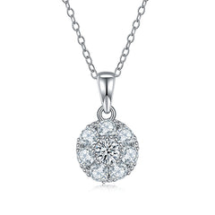Circular Flower Core Moissanite Necklace