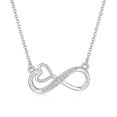 Hollow Heart Infinite Symbol Pendant Moissanite Sterling Silver Necklace