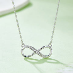 Infinite Symbol Pendant Moissanite Sterling Silver Necklace