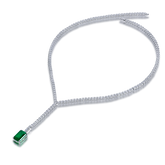 Lab-Created Gemstone Pendant Moissanite Sterling Silver Necklace