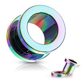 Surgical Steel Rainbow PVD Screw On Tunnel Spacers