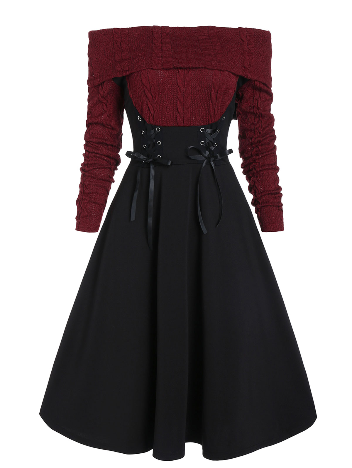 Hoobd2 In 1 Shoulder-Baring Dresses
