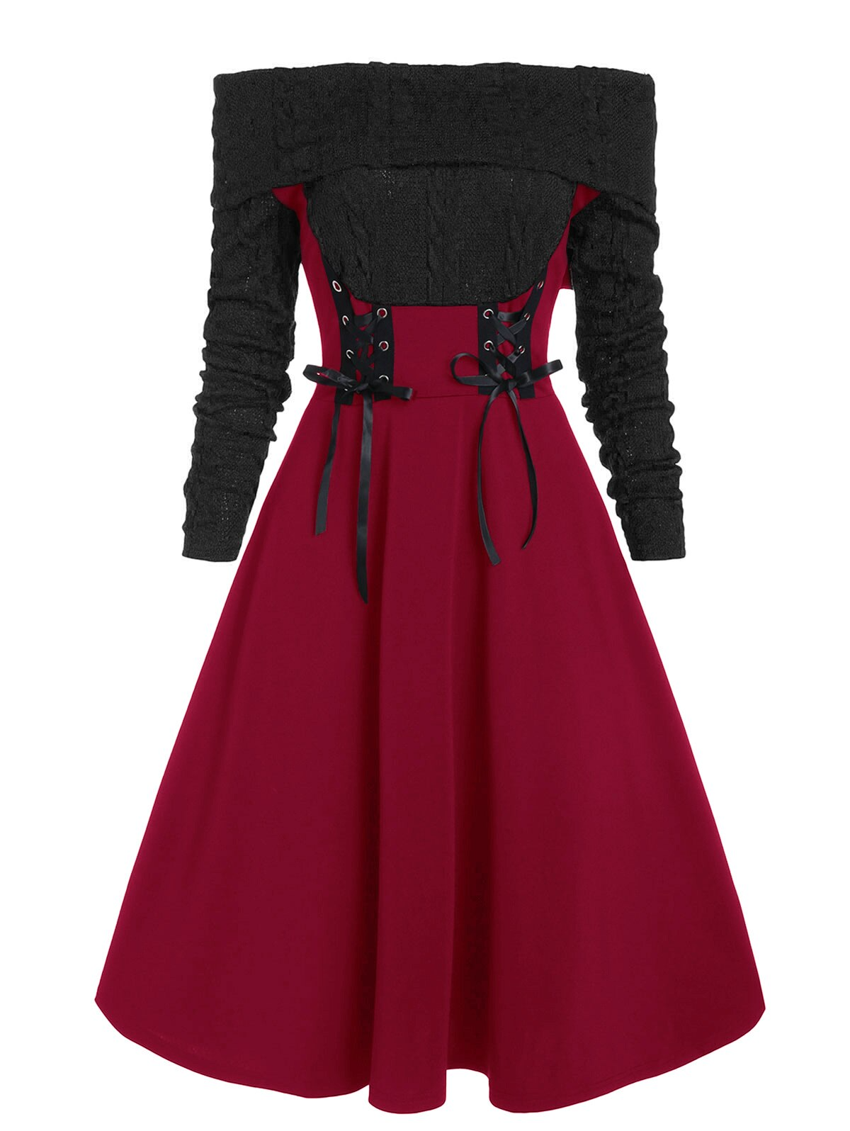 Hoobd2 In 1 Shoulder-Baring Dresses