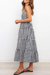 Fashion Sweet Solid Split Joint Spaghetti Strap A Line Dresses