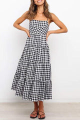 Fashion Sweet Solid Split Joint Spaghetti Strap A Line Dresses