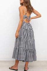 Fashion Sweet Solid Split Joint Spaghetti Strap A Line Dresses