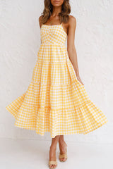 Fashion Sweet Solid Split Joint Spaghetti Strap A Line Dresses