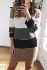 Hoobd Splicing Casual Contrast Mini Dress(3 colors)