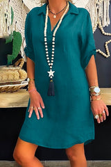 Hoobd Roll Up Sleeve Shirt Dress