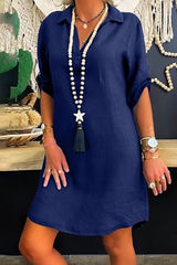 Hoobd Roll Up Sleeve Shirt Dress