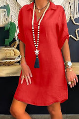 Hoobd Roll Up Sleeve Shirt Dress