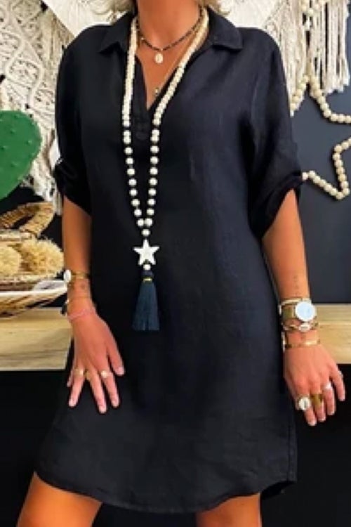 Hoobd Roll Up Sleeve Shirt Dress