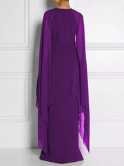 Loose Solid Color Round-Neck Maxi Dresses