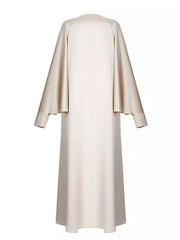 Casual Batwing Sleeves Split-Front Solid Color Maxi Dresses