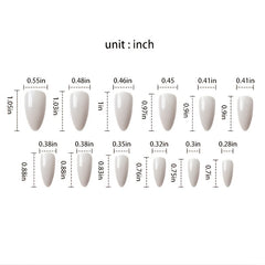 24 Pcs Pink Ballet False Nails With Glue Detachable French Wearable Press On Nails Acrylic Manicure Tips