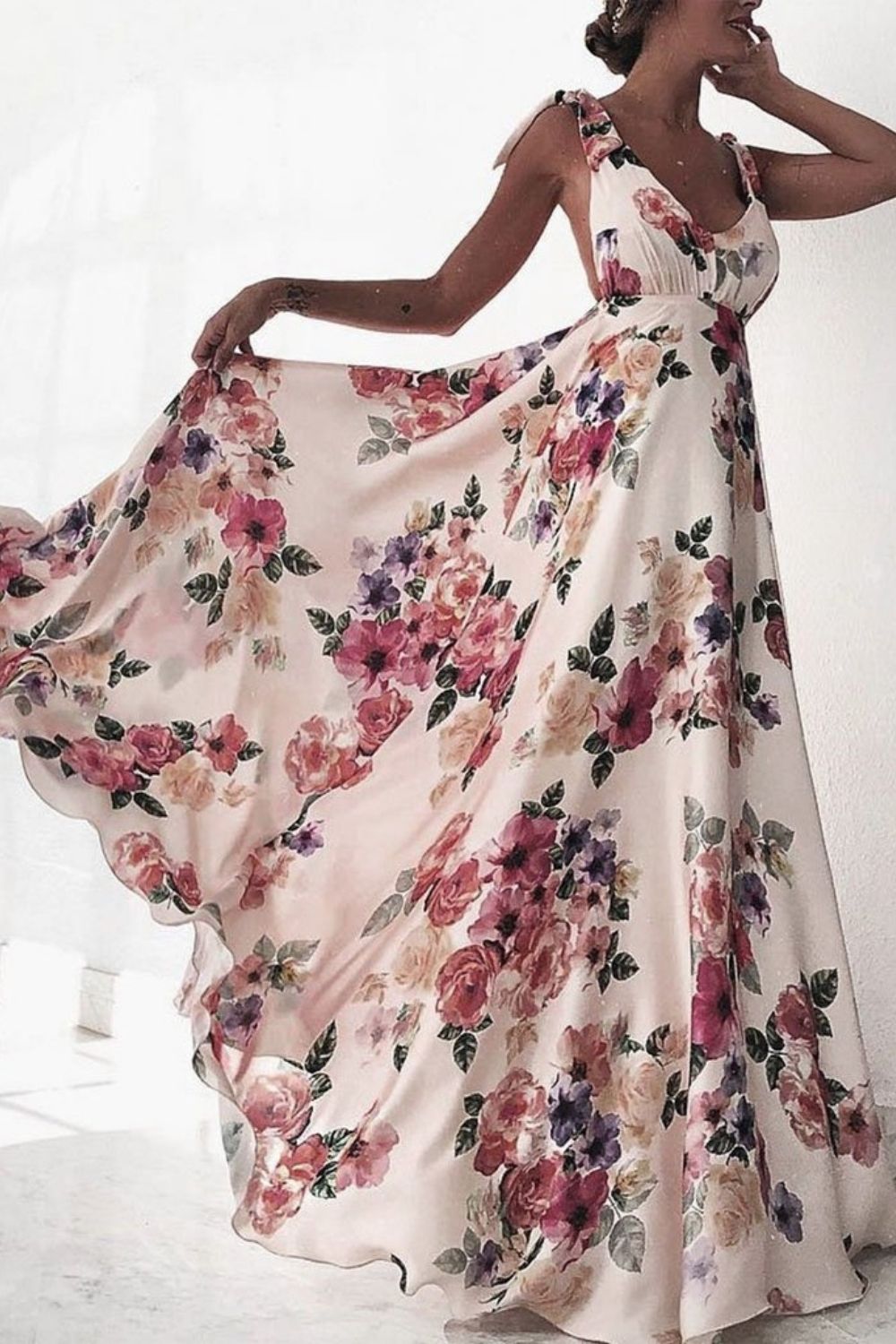 Sexy New Backless Floral Print Maxi Dress