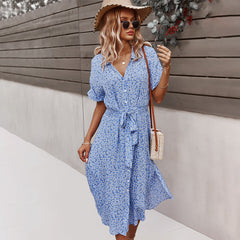 Leisure Holiday Style Sexy Big Swing Vacation Dresses