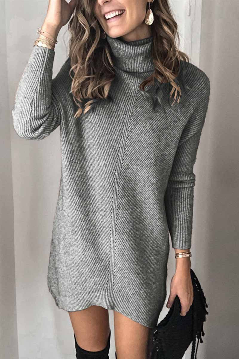 Hoobd Casual Turtleneck Midi Dress