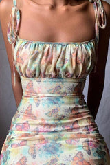 Hoobd Butterfly Print Slip Mini Dress
